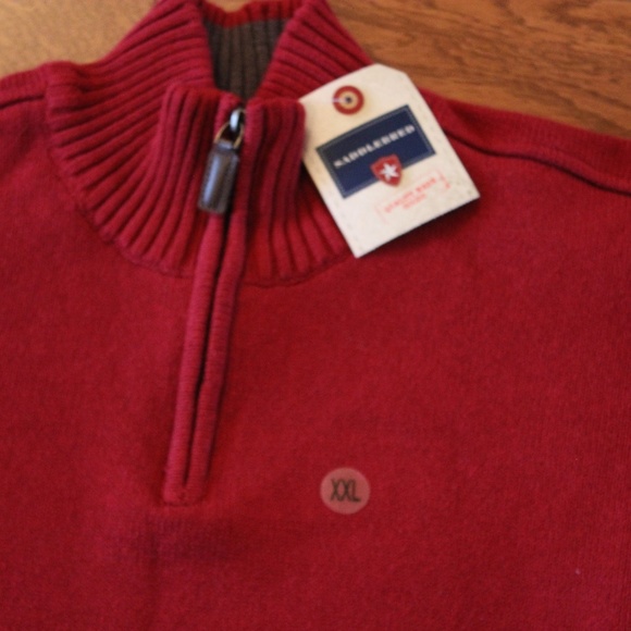 Solid quarter zip red sweater - Picture 1 of 5